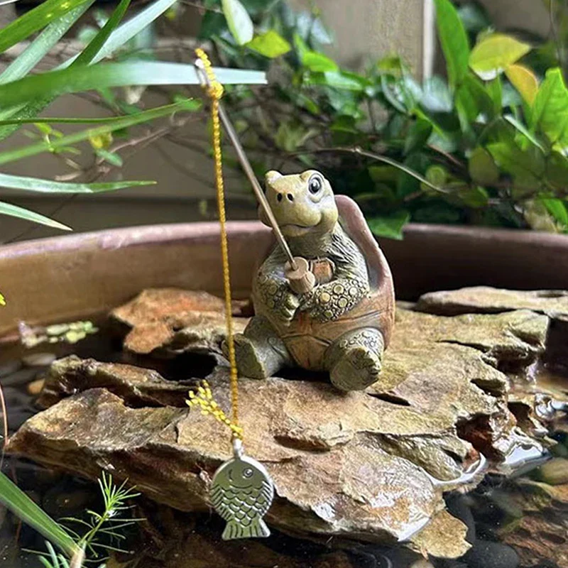 Rope Fishing Turtle Statue