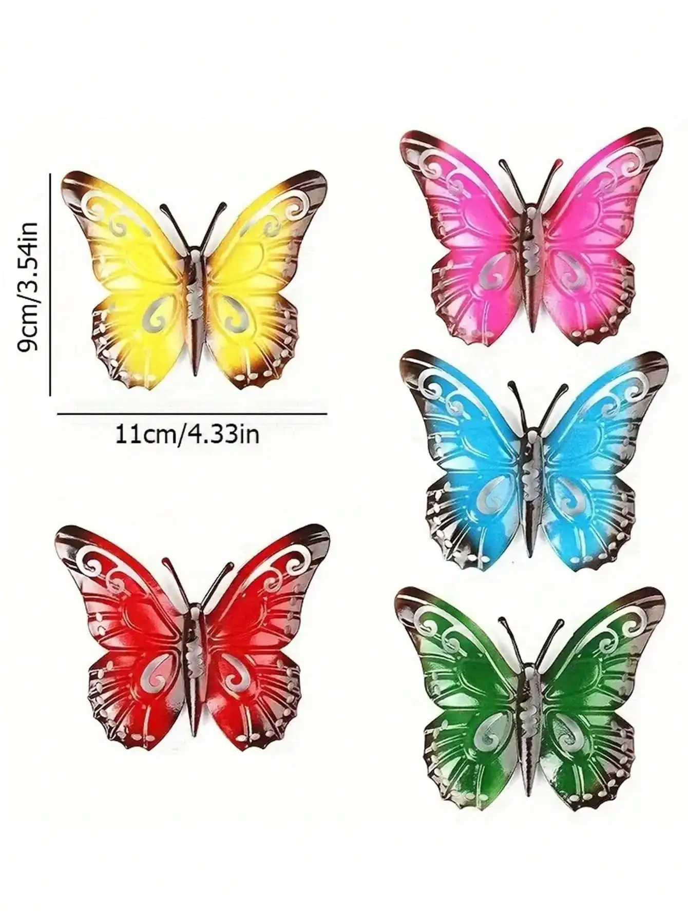 5pcs Metal Butterfly Wall Decor